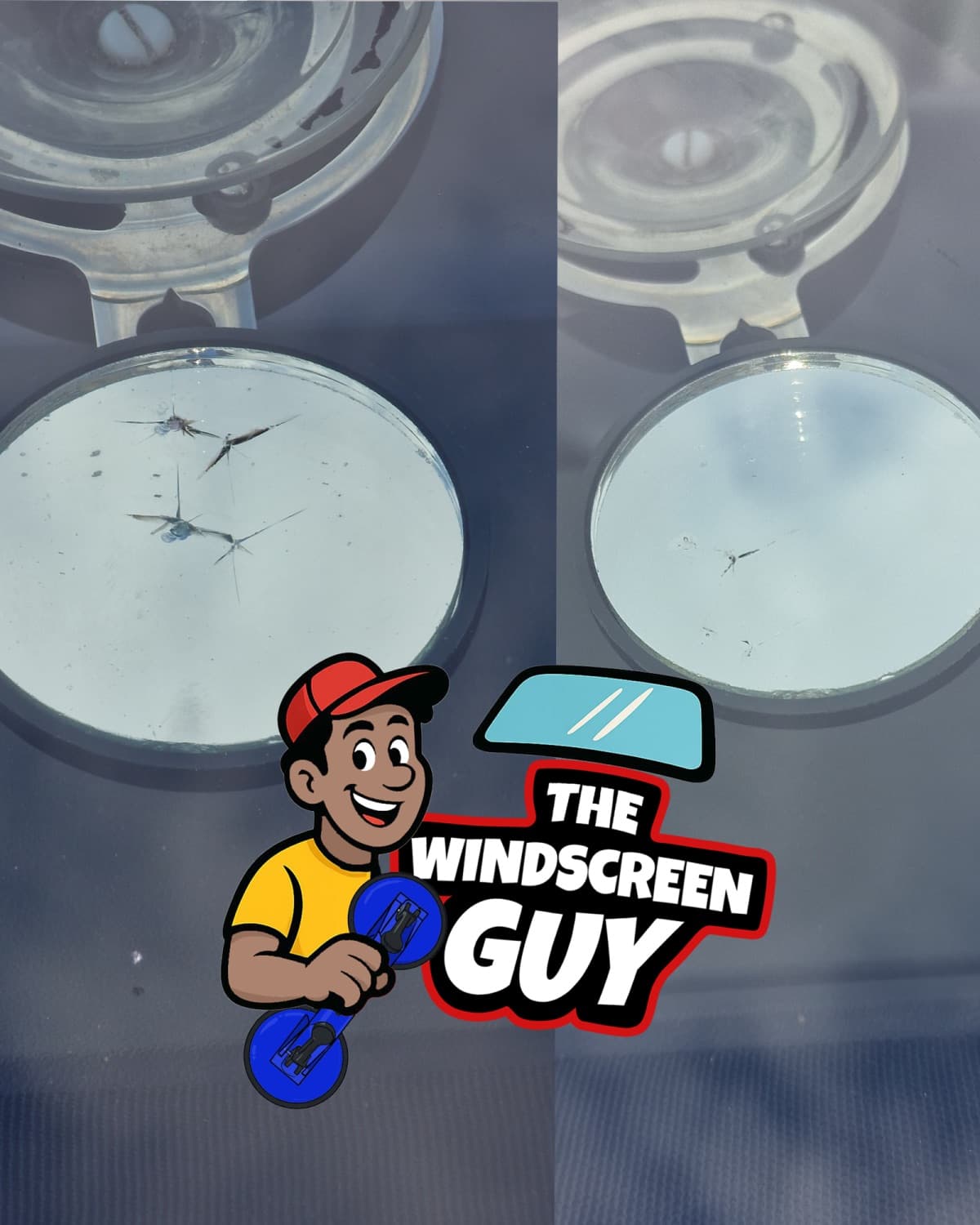 Chip repair close-up